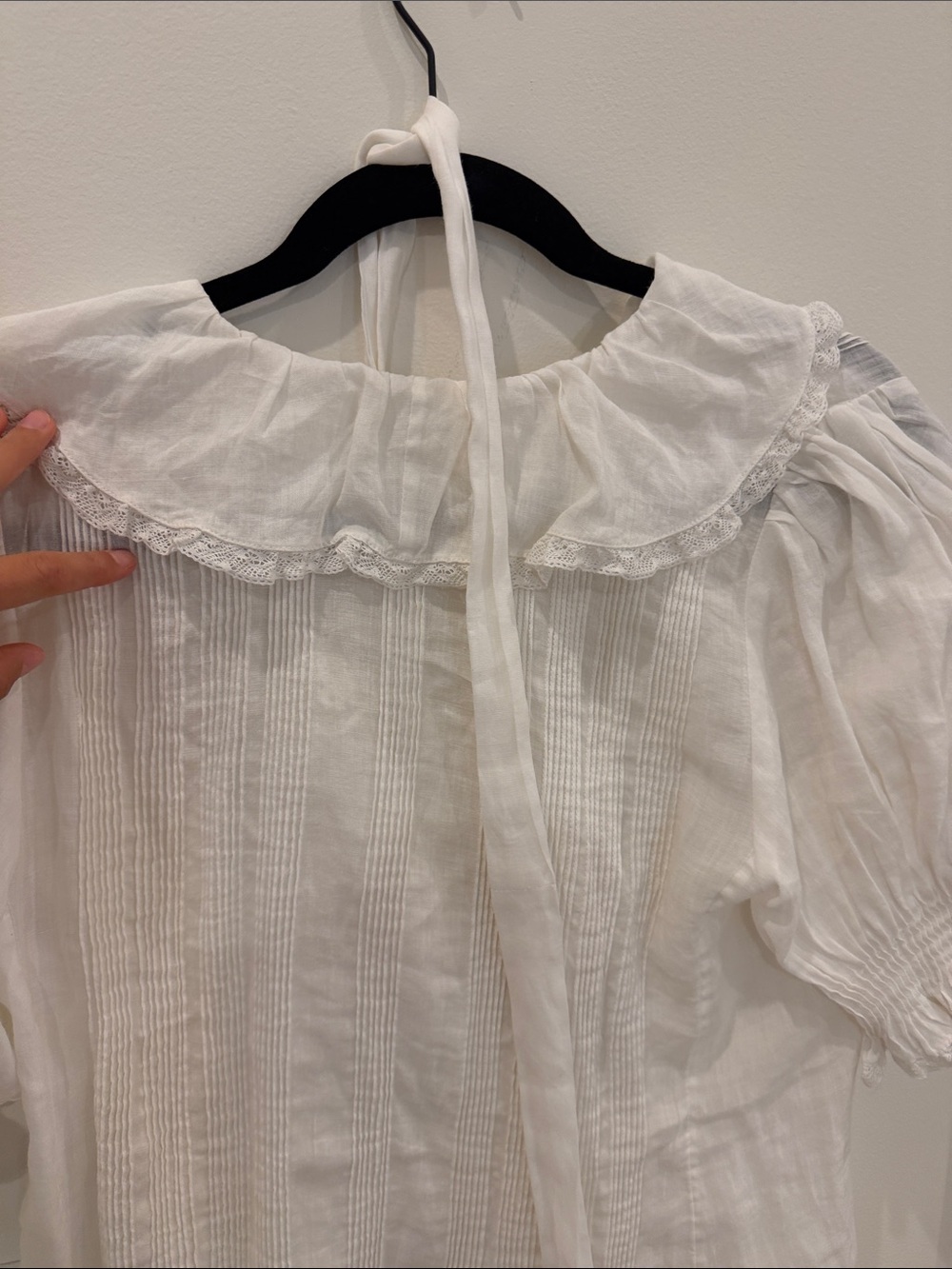 Doen Cream Ruffled Tie-Front mini dress - Picture 8 of 12